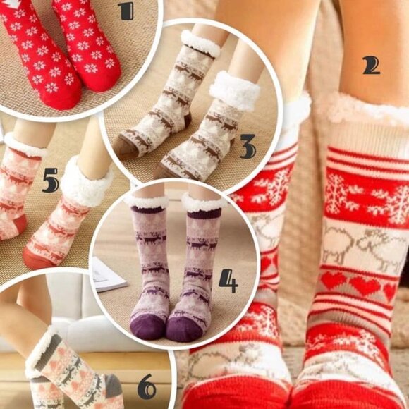FLEECE/SHERPA CHRISTMAS SOCKS - Picture 3 of 6